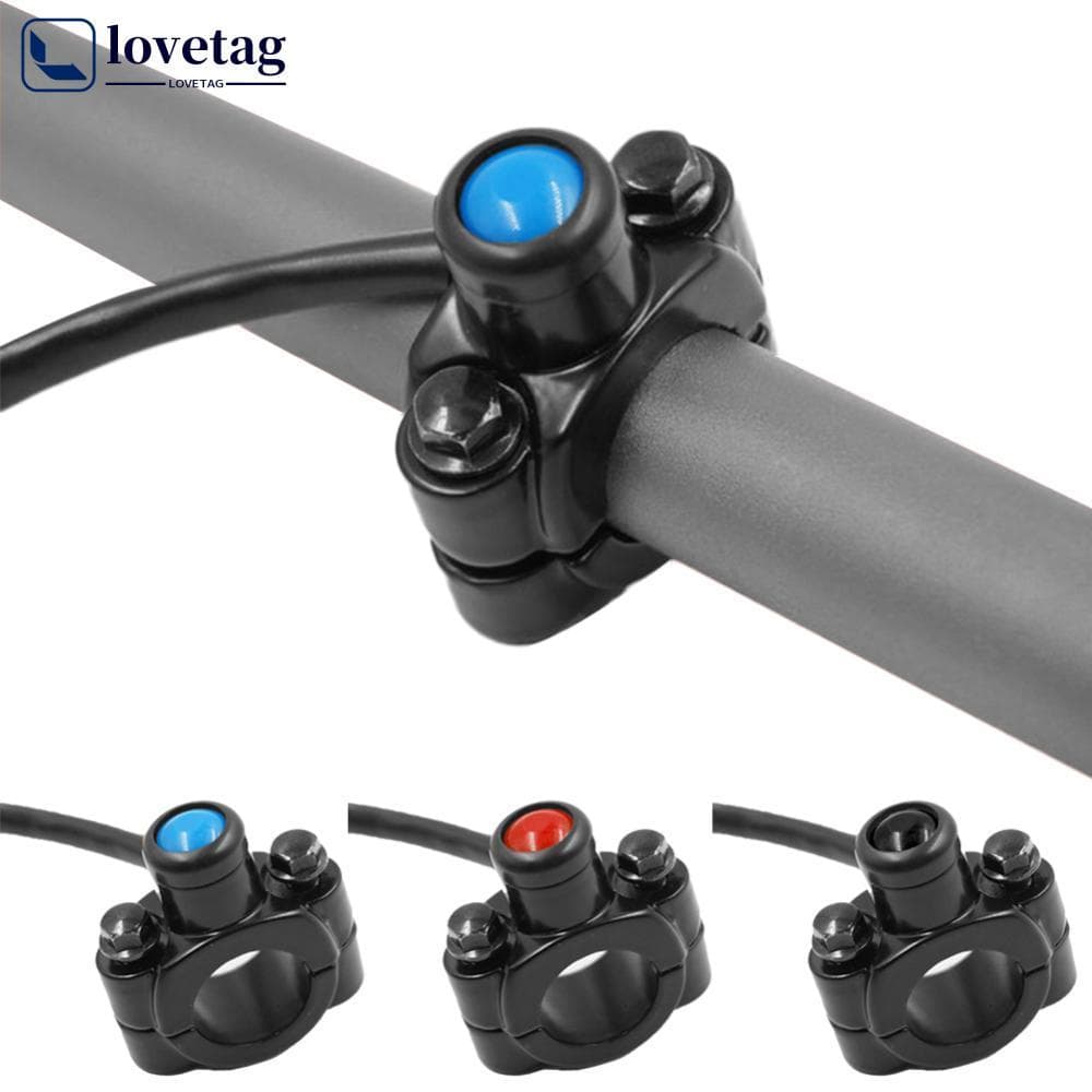 LOVETAG 22mm 7/8 " Interruptor Da Motocicleta Guiador Montar Chifre Farol Strobe Momentâneo Botão Moto Acessórios I7S1