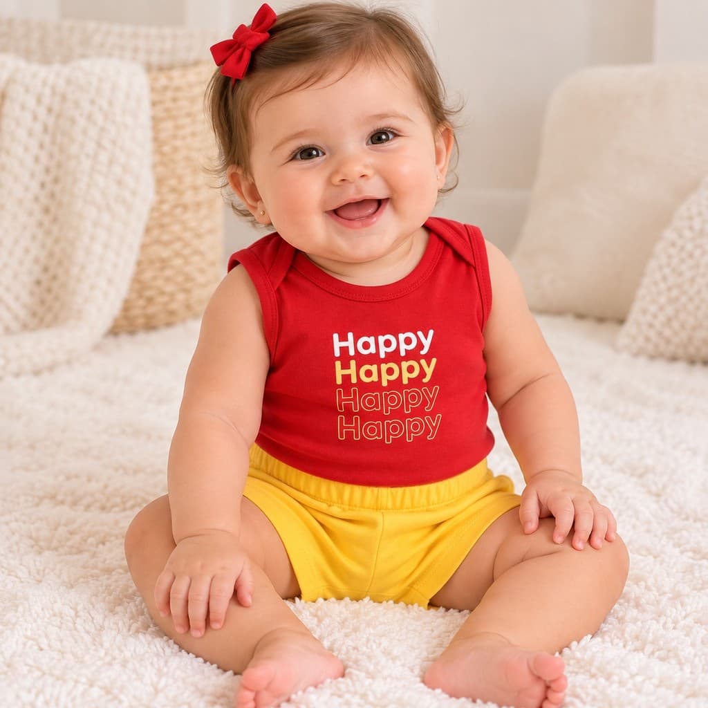 Kit body Bebê 3 peças Roupas de Bebe Body Shortinho Conjunto Bebê Verão Menino Menina