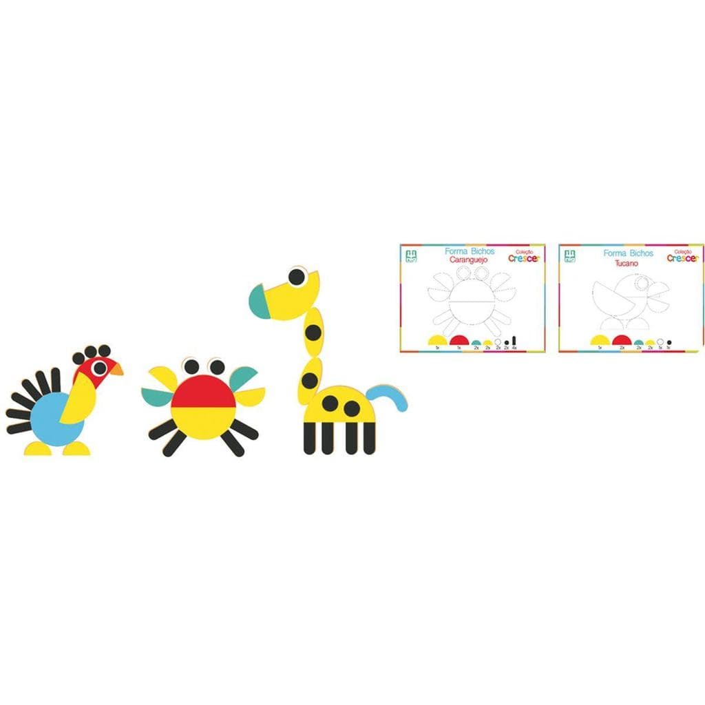 Brinquedo Educativo Forma Bichos em Madeira Nig Brinquedos