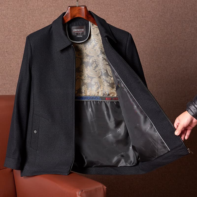 Primavera outono estilo vovô jaqueta masculina de meia-idade jaqueta Casual masculina fina de meia-idade idosos jaqueta 