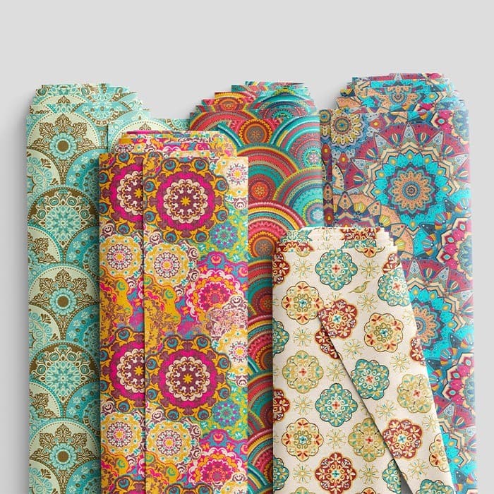 Tecido Sarja Impermeável Mandalas Vintage Damasco Costura Patchwork Artesanato Pano DIY Ateliê