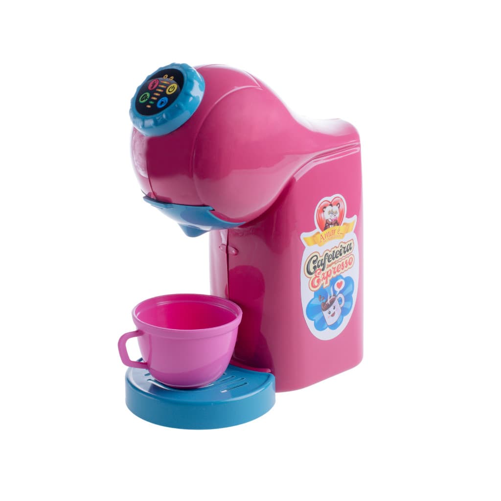 Cafeteira Expresso Brinquedo Café Xícara Azul Rosa Faz De Conta Cozinha Eletrodoméstico