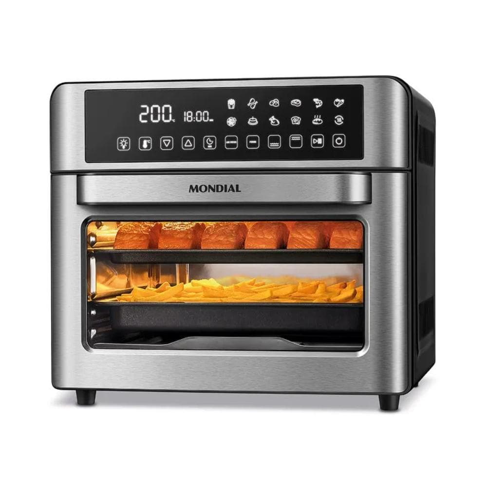Fritadeira Air Fryer Mondial Forno Oven Digital 25L 127V Preto/Inox 2000W - AFO-25L-BI