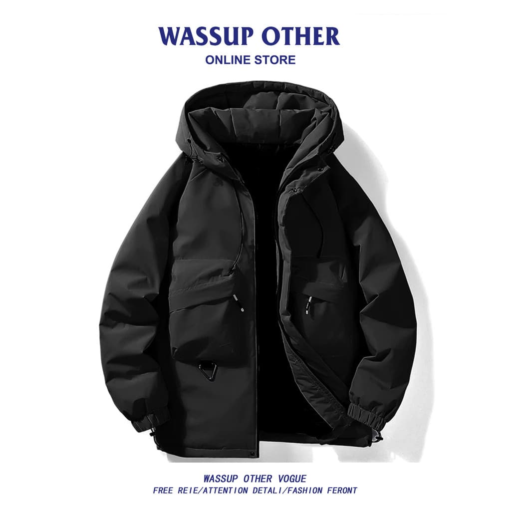 WASSUP ISSUE Macacão Americano Jaqueta Masculina Engrossada Inverno 2024 Novo Estilo Leve Casal Jaqueta Masculina