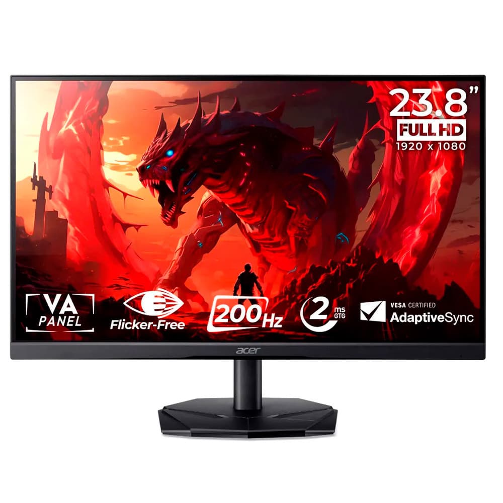Monitor Gamer Acer Nitro 24" 200Hz 2Ms LED VA Full HD KG241Y X3BIP Bivolt