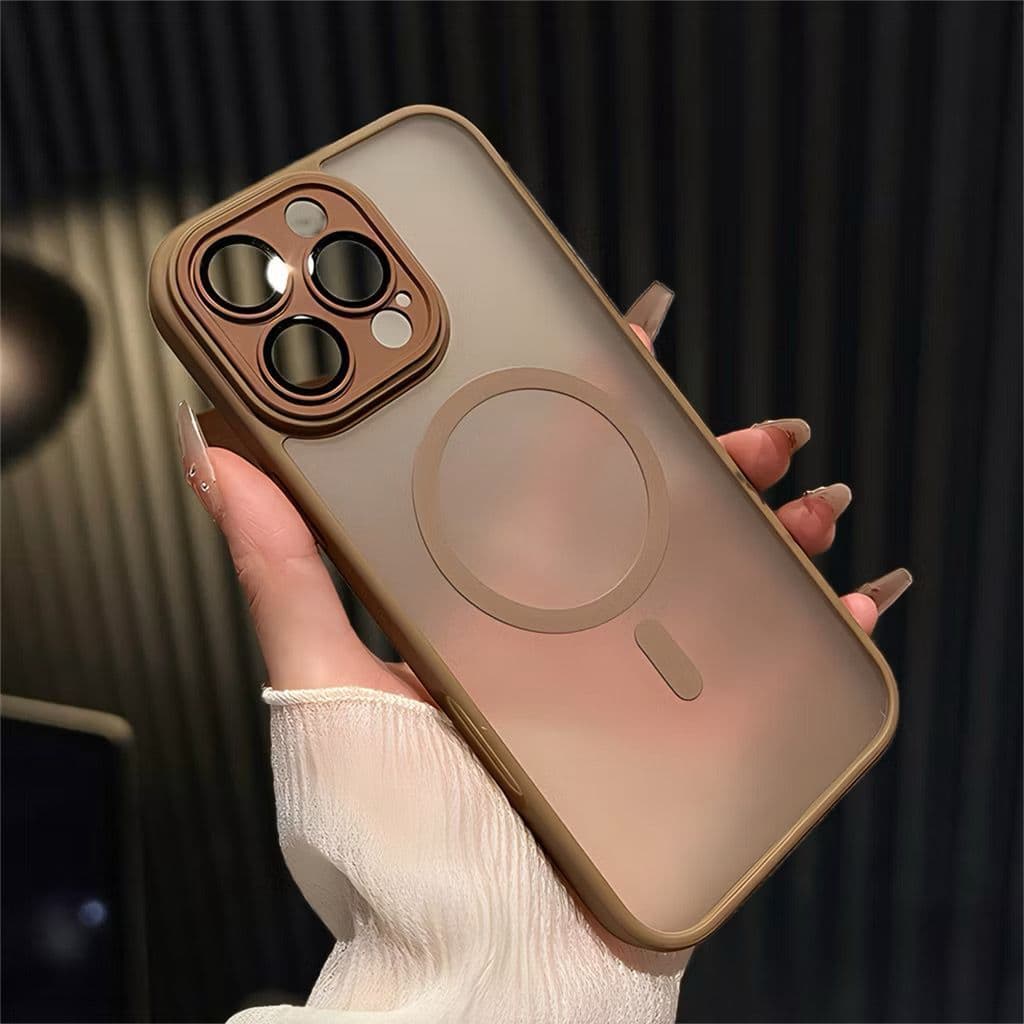 Capa Magsafe Para iPhone 11 12 13 14 15 16 17 Pro Max / 17 Air / 16E Magnética Fosca Translúcida