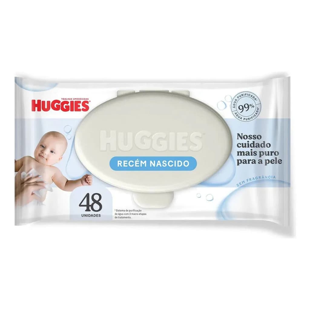 Huggies Lenços Umedecidos Recém-Nascido Sem Fragrância 48Un