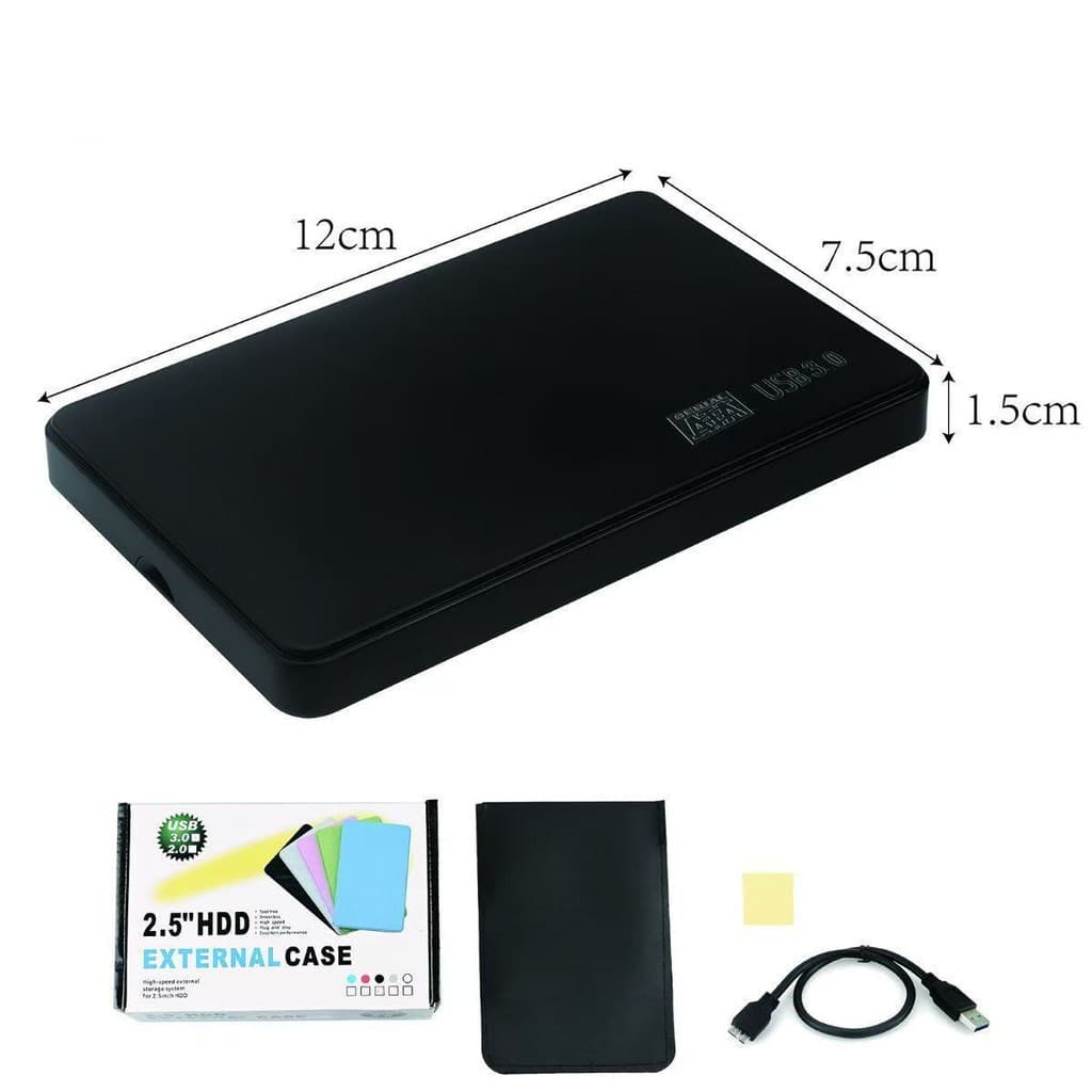 Case para HD Externo 2.5 SATA USB 3.0 SSD HDD Notebook com Capa de Couro Alta Velocidade