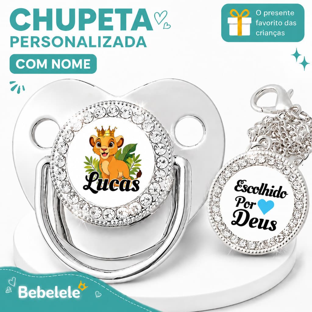 Chupeta para bebês com nome personalizado do bebê, chupeta de silicone BPA Free &FXLN