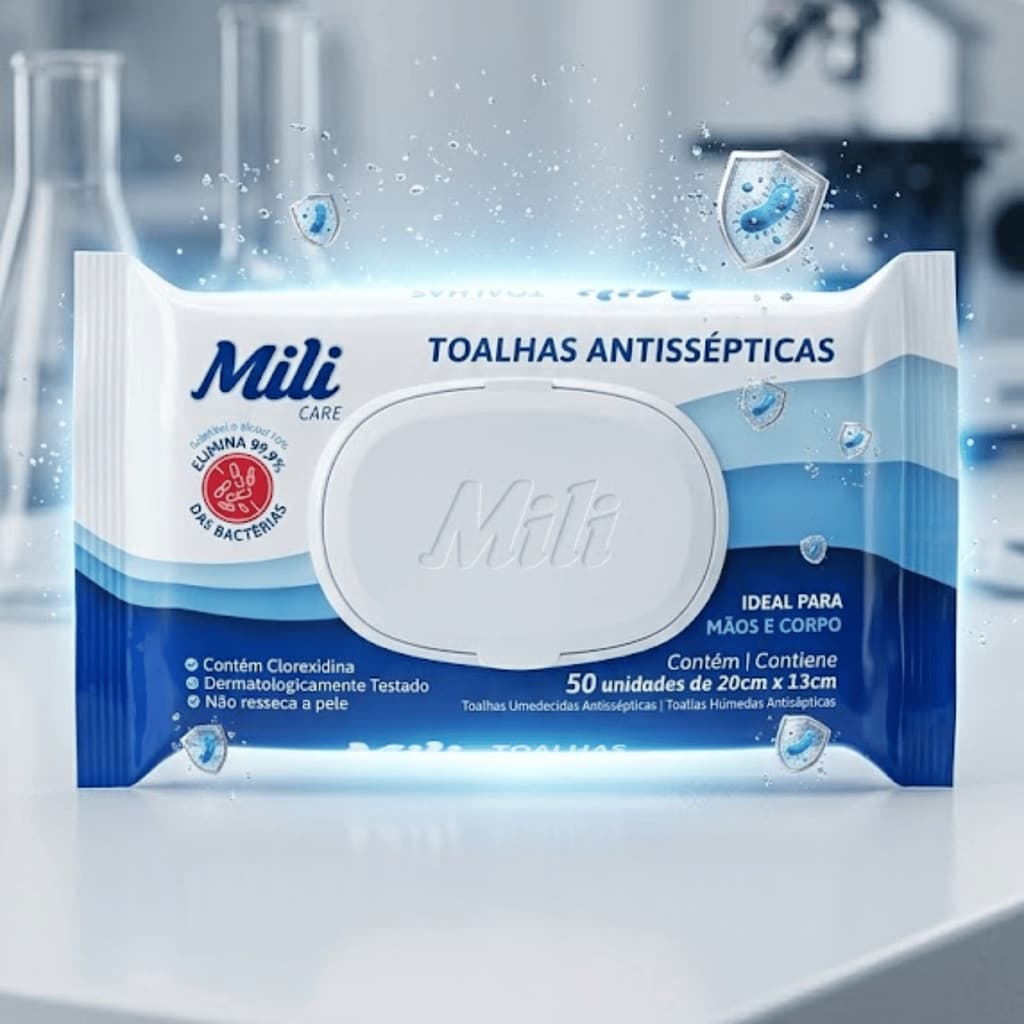 Lenço Umedecido Bebê Antissépticos Toalhas Umedecidas Antissépticas Mili