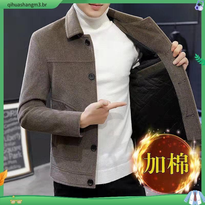Outono inverno High-End jaqueta masculina versão coreana na moda lapela vison velo jaqueta masculina Casual All-Match cu