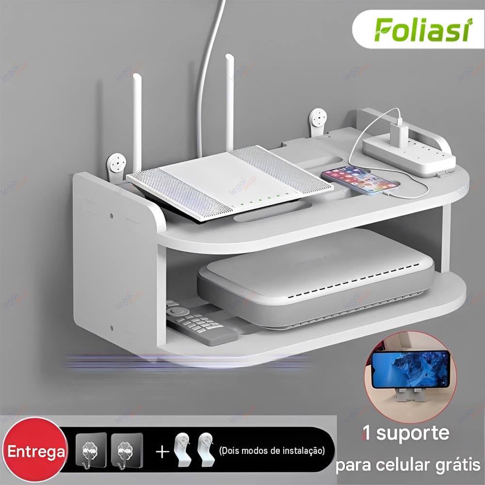 Suporte Prateleira MDF Invisível De Parede Organizador Para Roteador Modem TV Aparelhos e Video Game 