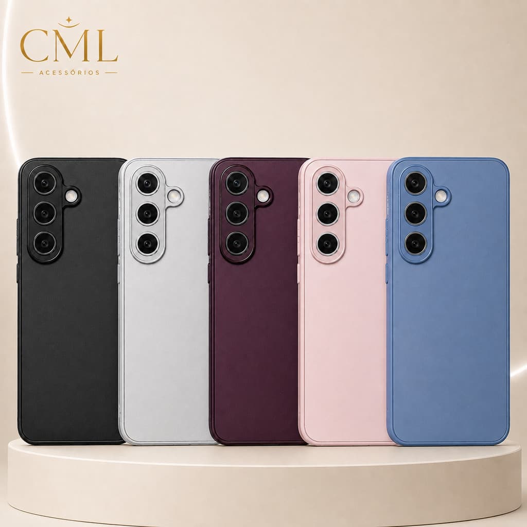 Capa com Traseira de Vidro para Samsung Galaxy S26 S25 S24 S23 S22, Slim Fosca com Proteção para Câmera