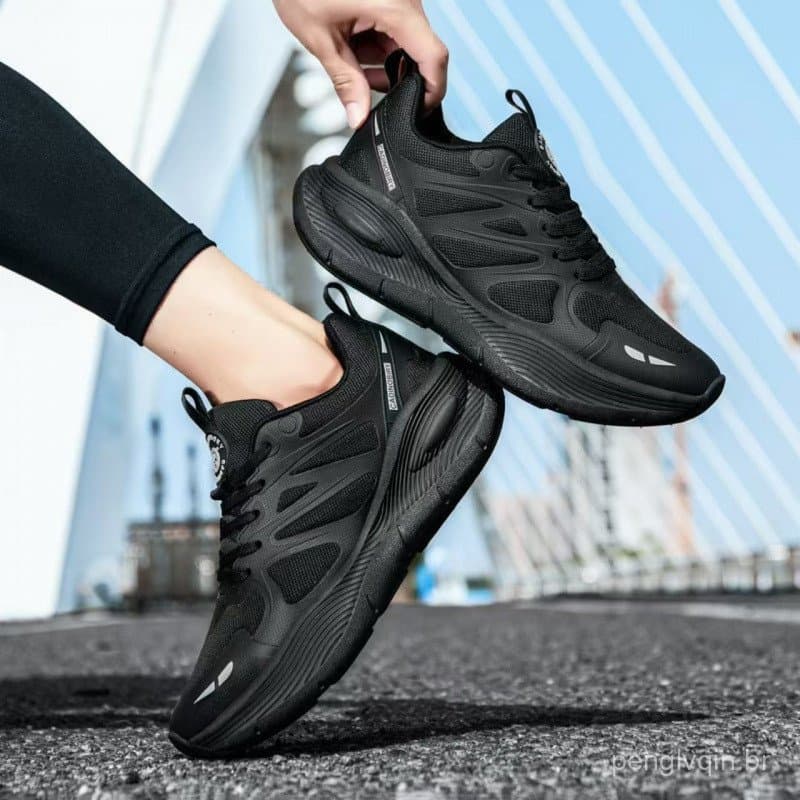 Tênis Esportivos Respiráveis em Malha, Antiderrapantes e Amortecedores para Corrida Casual ao Ar Livre, Tênis de Trabalh