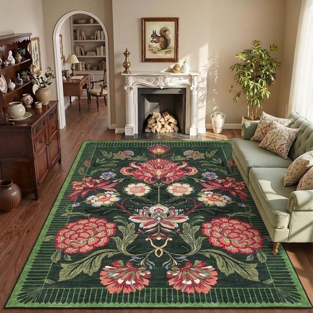 [Novo produto] americano Retro flor sala de estar tapete doméstico quarto vestiário antiderrapante tapete resfriamento r
