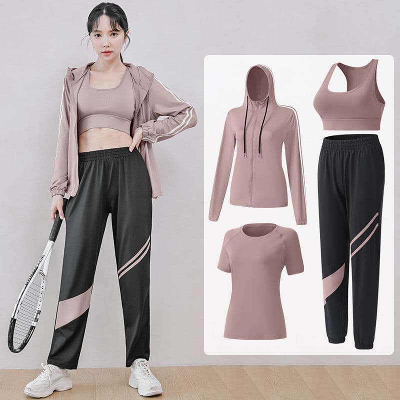 Terno esportivo feminino roupas esportivas terno de Fitness feminino solto roupas de Yoga feminino roupas de secagem ráp