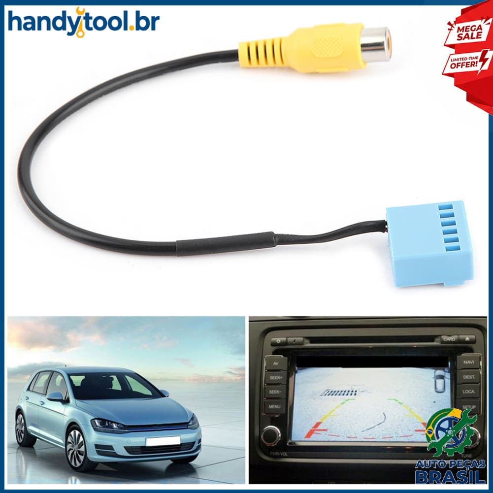 Cabo adaptador de câmera de visão traseira do carro Vistreck para MK5 MK6 B6 MIB RCD330-20cm Design compacto