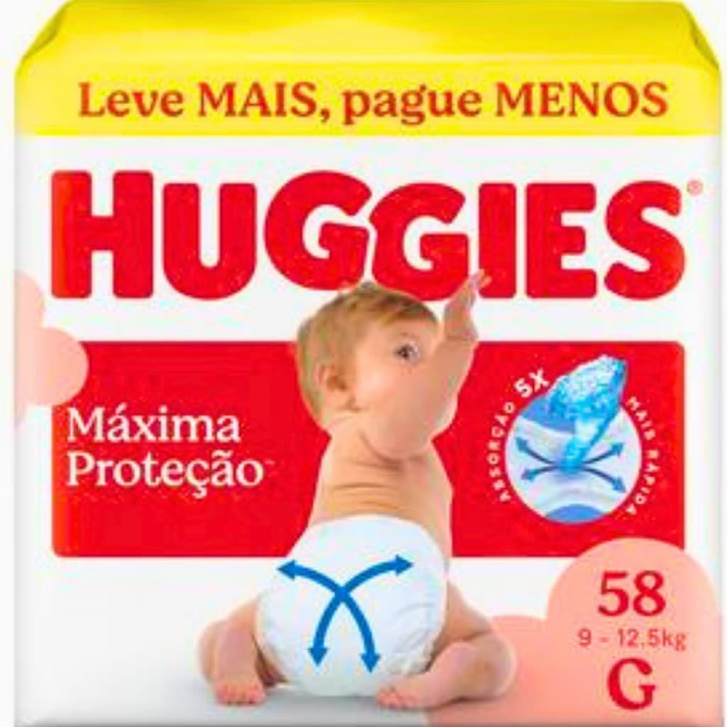 FRALDA HUGGIES SUPREME CARE HIPER G 58 UNIDADES