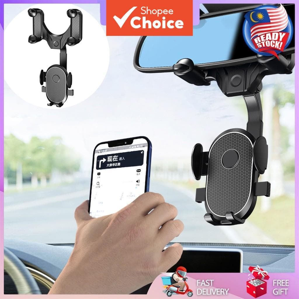 Suporte Universal Giratório 360° para Espelho Retrovisor do Carro