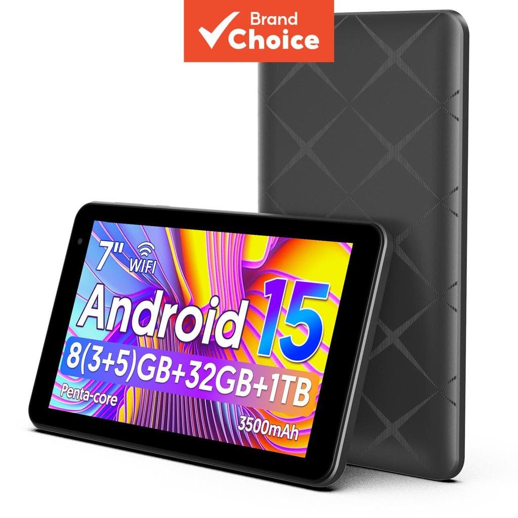 BAKEN Tablet Android 15 7 polegadas, 8 GB (3+5) de RAM + 32 GB de armazenamento, Wi-Fi 6 5G, ideal para trabalho, estudo
