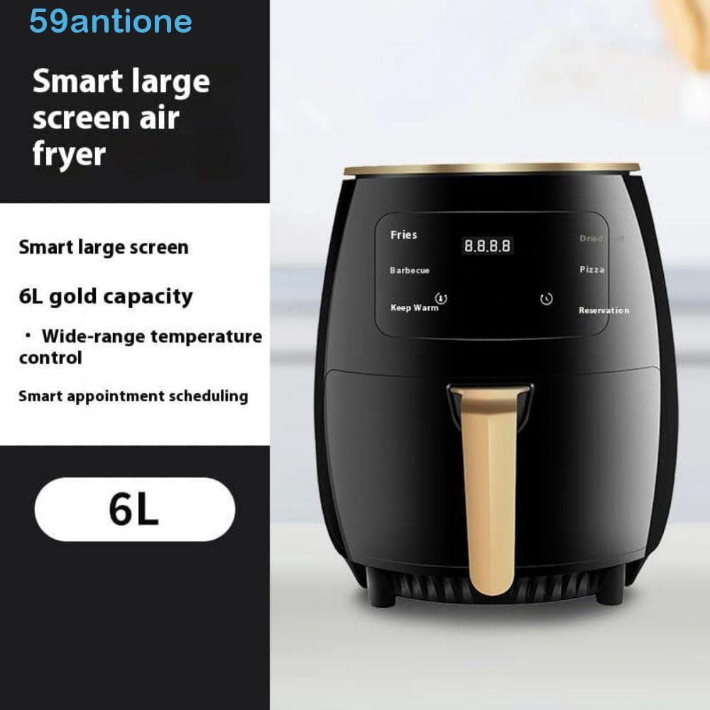 Fritadeira De Ar , Elétrica Multifuncional De 6L , Digital Com Temperatura Ajustável Antiaderente Tela Sensível Ao Toque