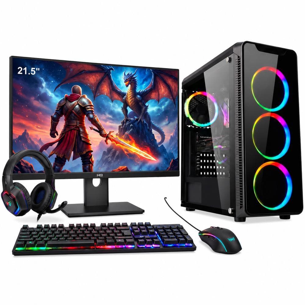 PC Gamer 3Green Intel Core i7, GT 730 4GB, 16GB, SSD 1TB, Monitor Led 21,5", Windows 10 Pro Preto 3GGW12