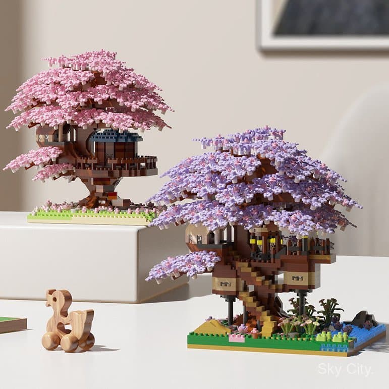 Novo Produto 2229PCS Casa na Árvore Sakura Compatível com Lego Blocos de Montar Casa de Flor de Pessegueiro Brinquedo Ed