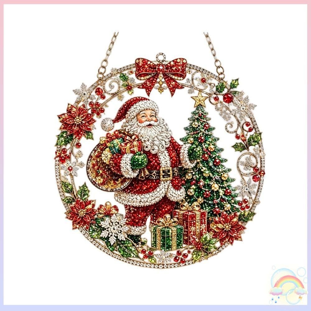 Conjunto De Pintura De Diamante De Natal , Ornamento 5D De Miçangas , Autoadesivo