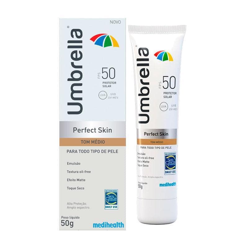 Protetor Solar Facial Umbrella Perfect Skin FPS50 Tom Médio 50g