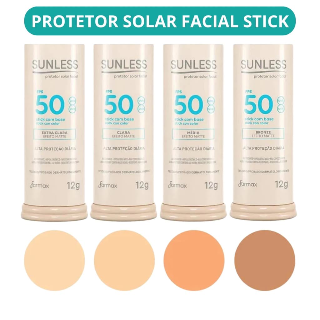 Protetor Solar Facial Sunless Stick FPS 50 12g