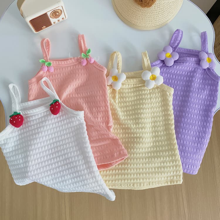 Bebê bebê roupas de verão bebê menina bonito flor camisola estilo fino menina Super macio bolha algodão sem mangas colet