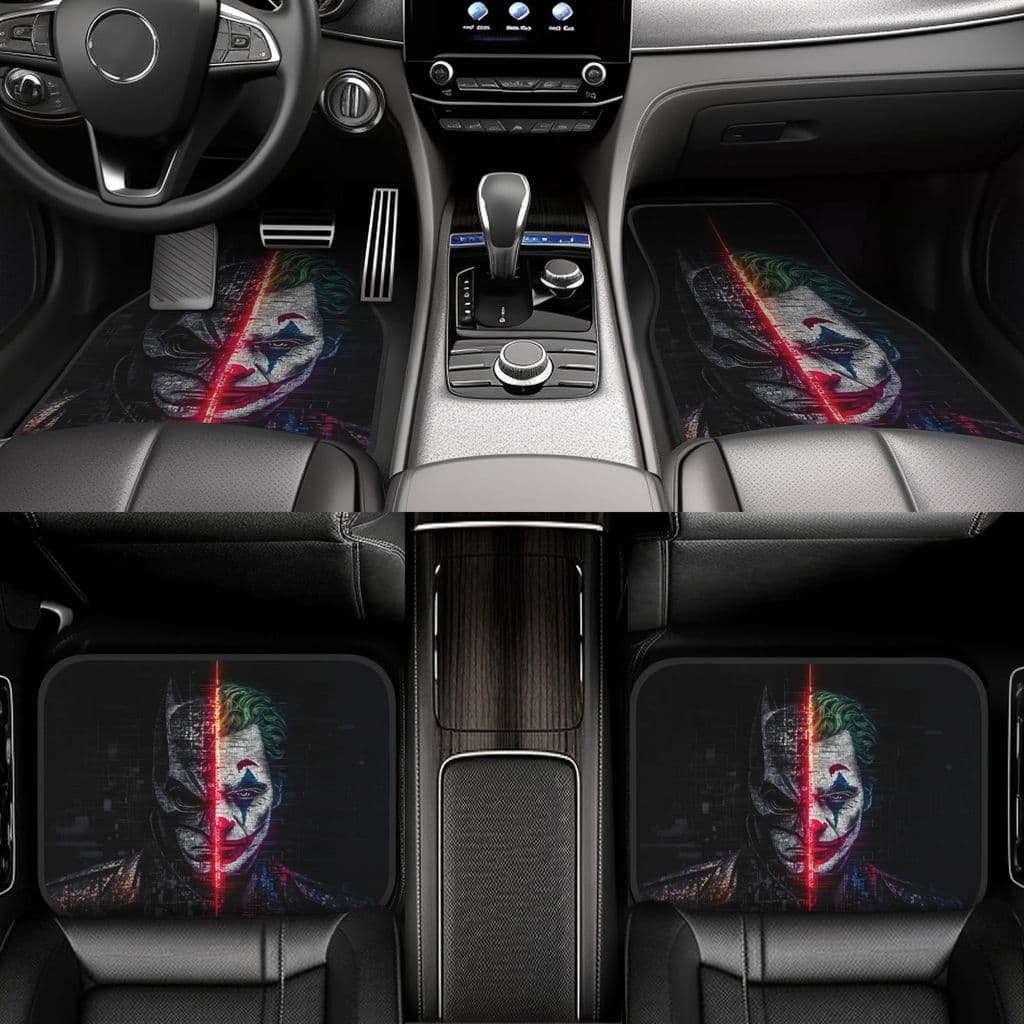 4 peças de tapetes para carro Warner Bros.  e Coringa, carpetes automotivos, material antiderrapante e durável, ideal pa