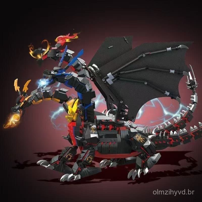 1400 peças de blocos de montar Lego, dinossauro Tyrannosaurus Rex mecânico, presente montável para crianças