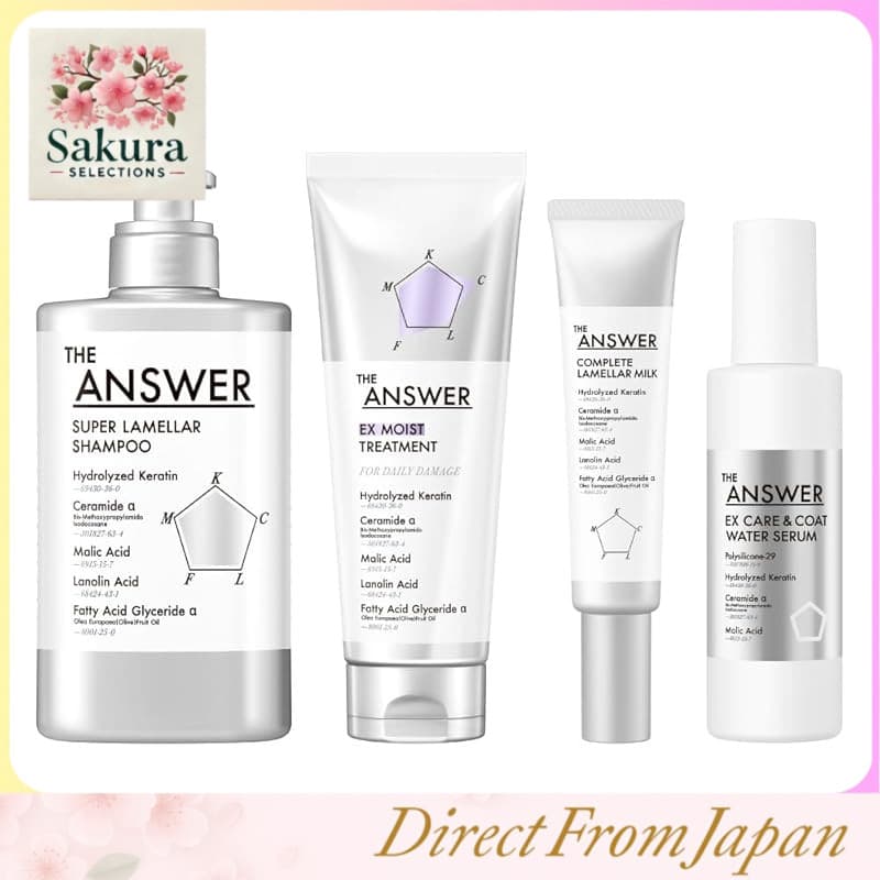 [A RESPOSTA] Conjunto de 4 peças The Answer (Shampoo, Tratamento, Leite Lamelar e Sérum Hidratante Capilar de Longa Duração)