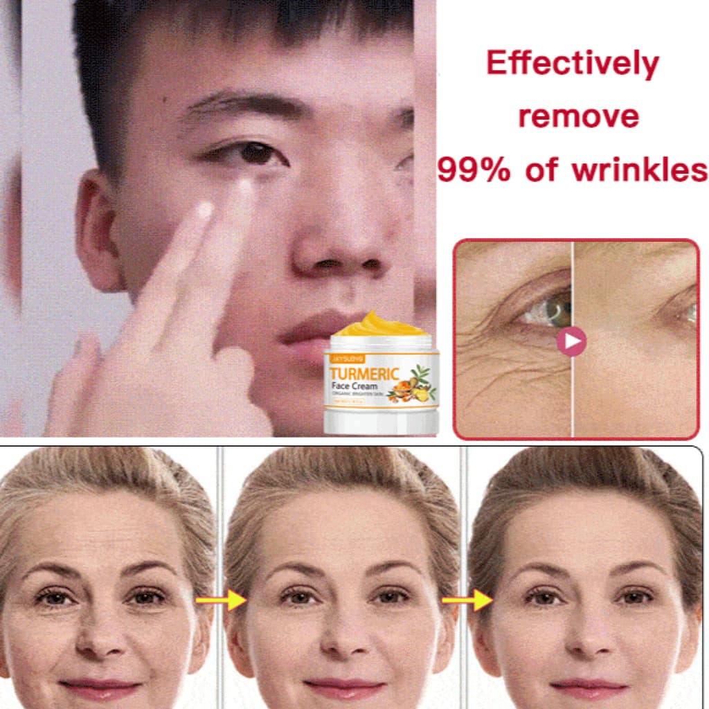 【Anti-Idade】Brightens Skin & Reduces Wrinkles/Creme Facial/Creme Turmeric/Reduz Rugas