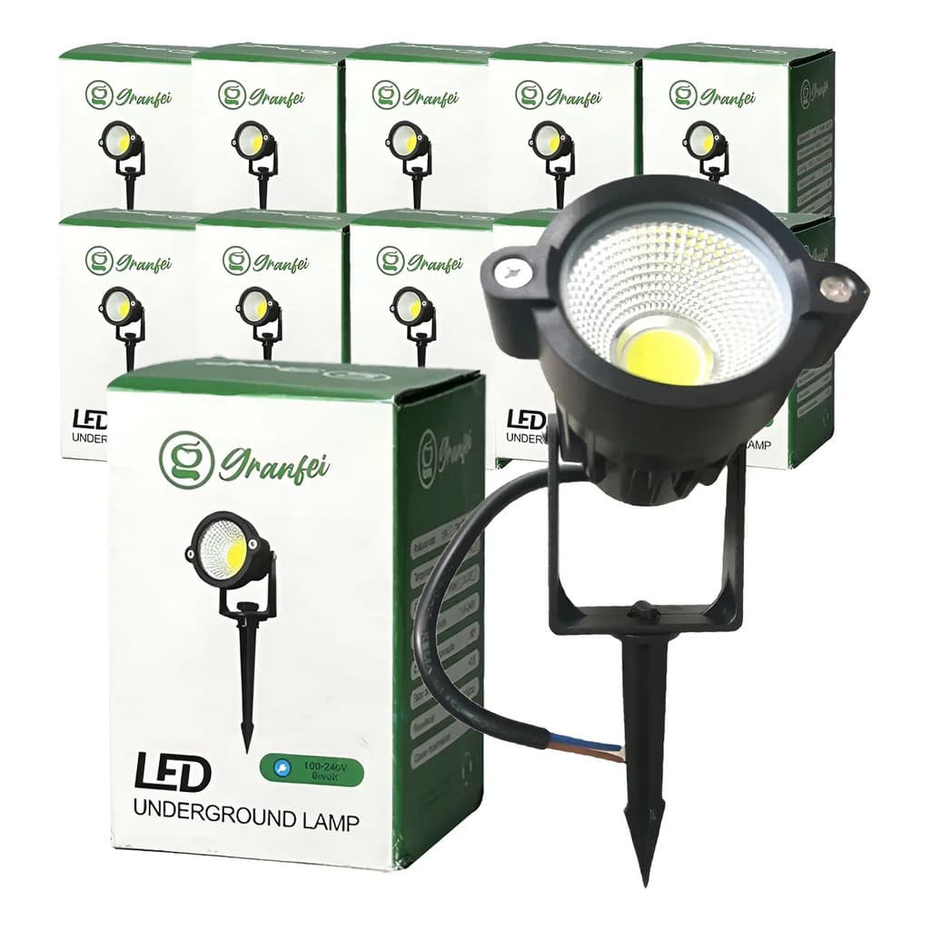 kit 10 un Luminária Espeto Jardim 7w  9w 15w  Luzes de gramado Cob  Com Lâmpada Led  ip65 bivolt