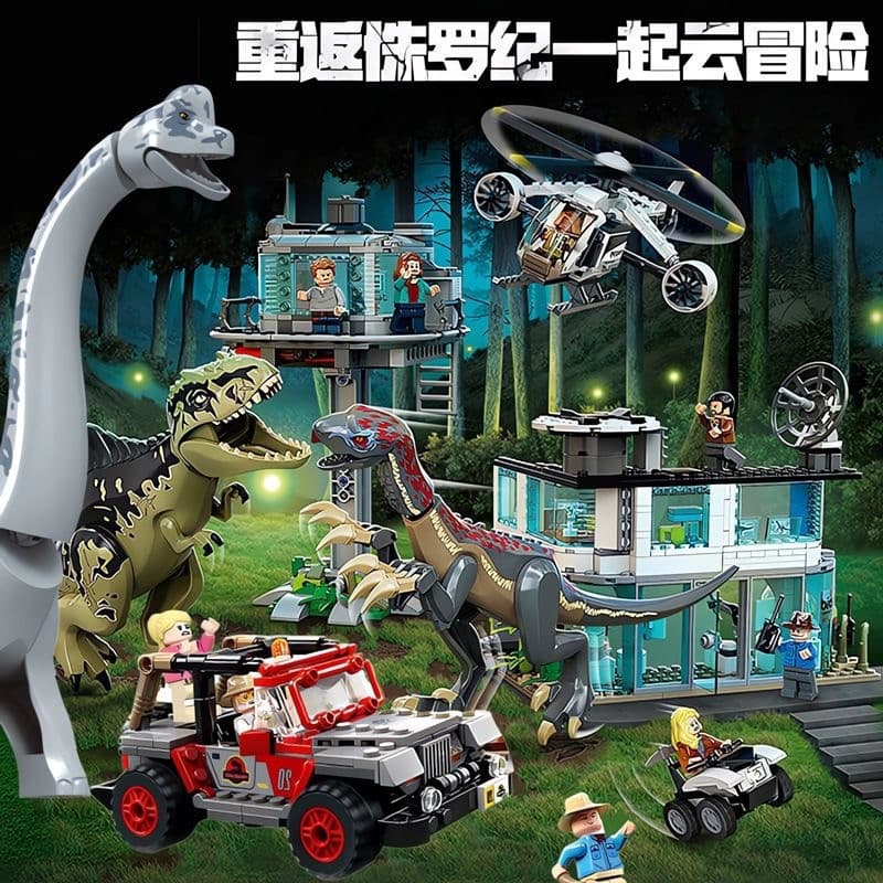 Blocos de montar de dinossauros Lego de 1000 peças, base de Pterossauro e Therizinosaurus do Mundo do Sul, brinquedo de 
