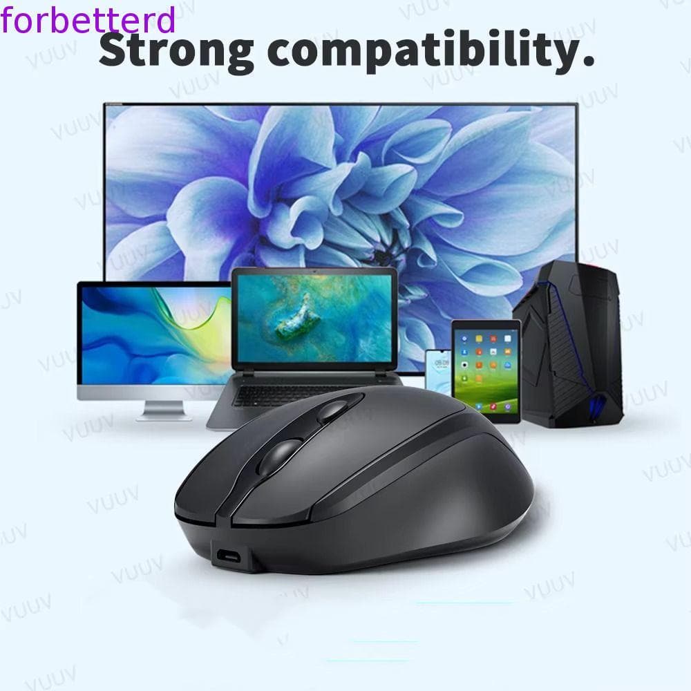 Mouse Sem Fio , Ergonômico 2.4Ghz + BT5.0 1600DPI Morandi Silencioso Recarregável