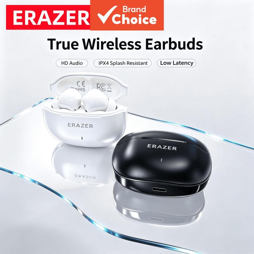 Fones de ouvido ERAZER HT82 Fones de ouvido Bluetooth sem fio Som estéreo HiFi Fones de ouvido para chamadas nítidas ENC