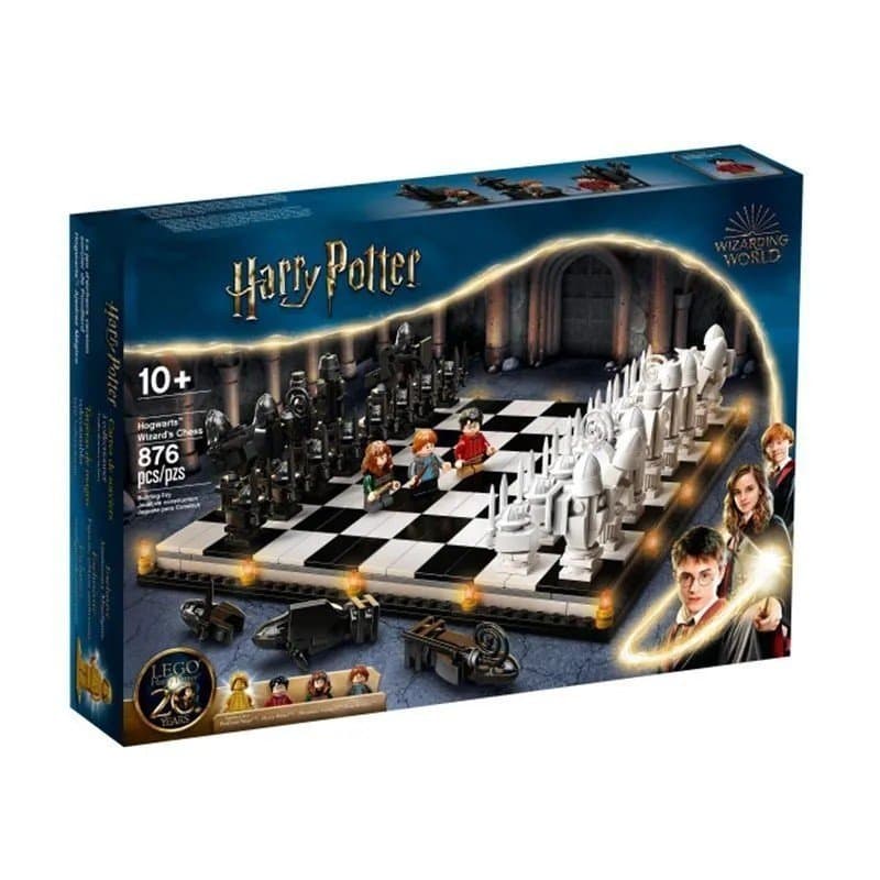 876 peças compatíveis com Lego, tabuleiro de xadrez do mago Harry Potter 76392, blocos de montar de Hogwarts para menino