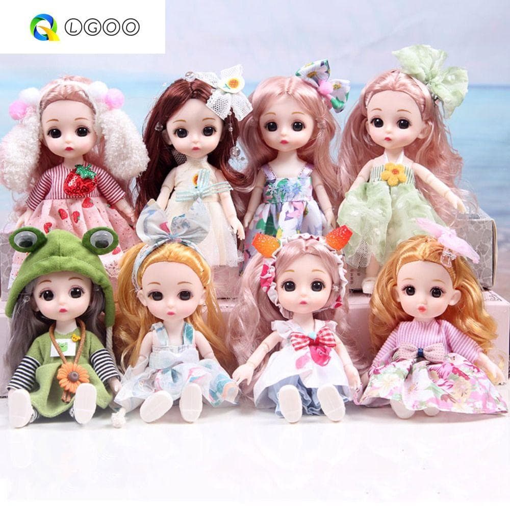 LGOO Meninas Boneca Princesa Bonecas Brinquedos Articulados Roupas De Vestir-Se Móveis
