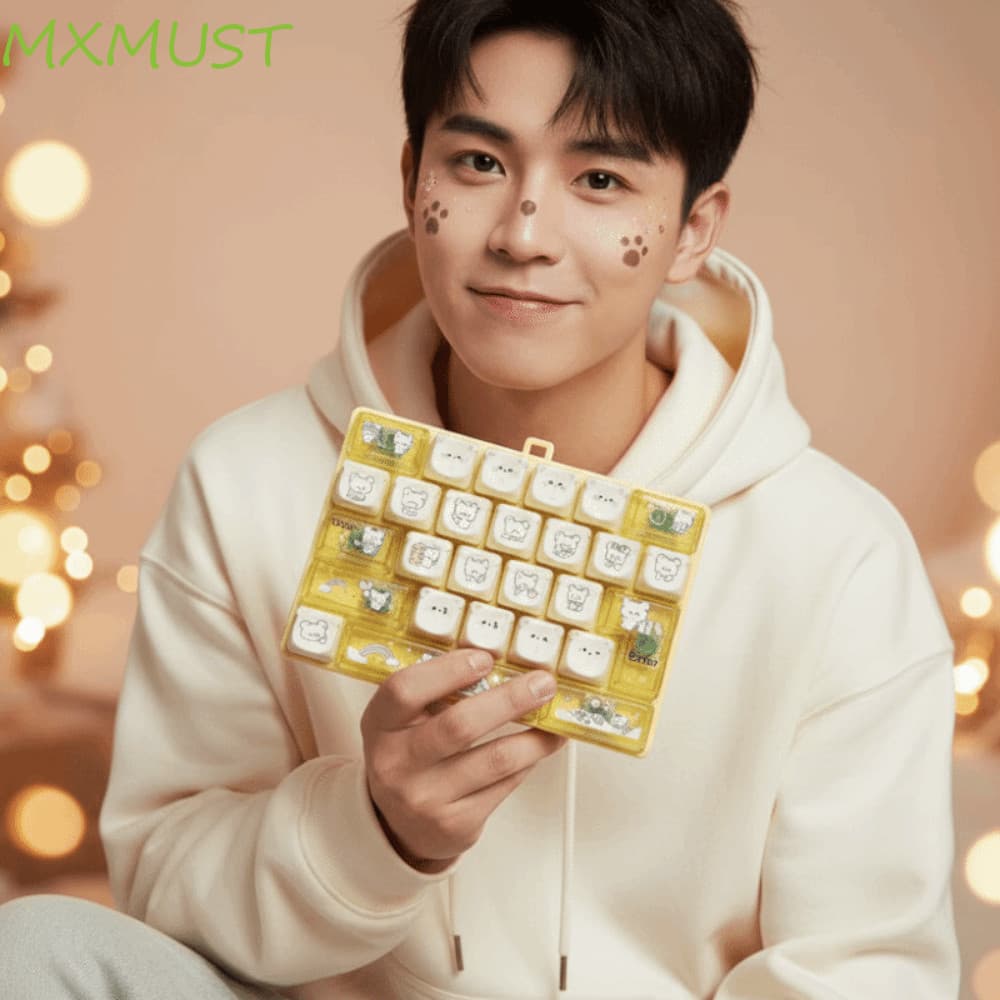 MXMUST Teclado Fidget Toy , 26 Teclas Mecânicas Suave Clicky Mini Mecânico , Plástico Durável