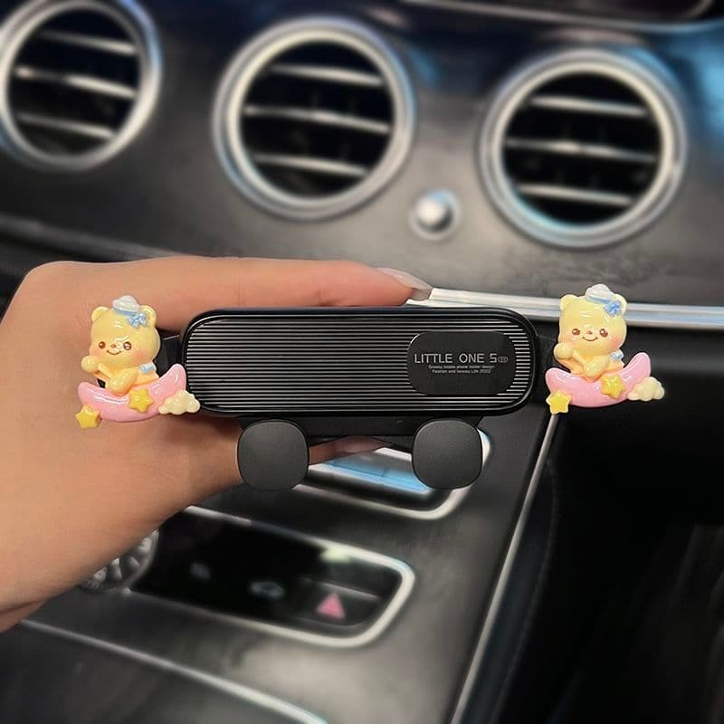 Suporte do telefone do carro bonito manteiga urso 2025 saída de ar do carro navegação suporte multifuncional Universal20