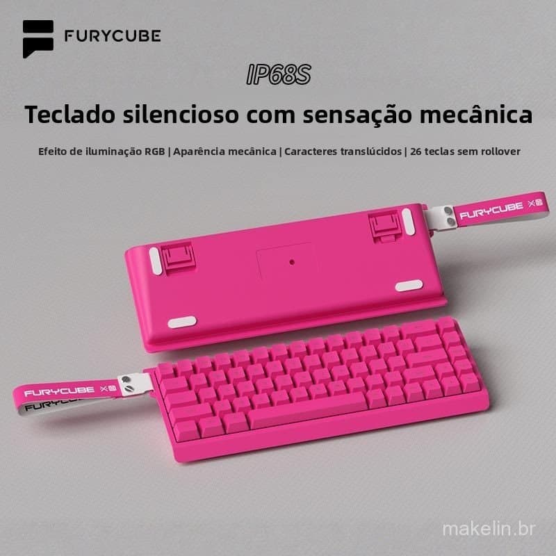 Acessórios de computador 68 teclado mecânico sentir mudo escritório jogos teclado portátil, 