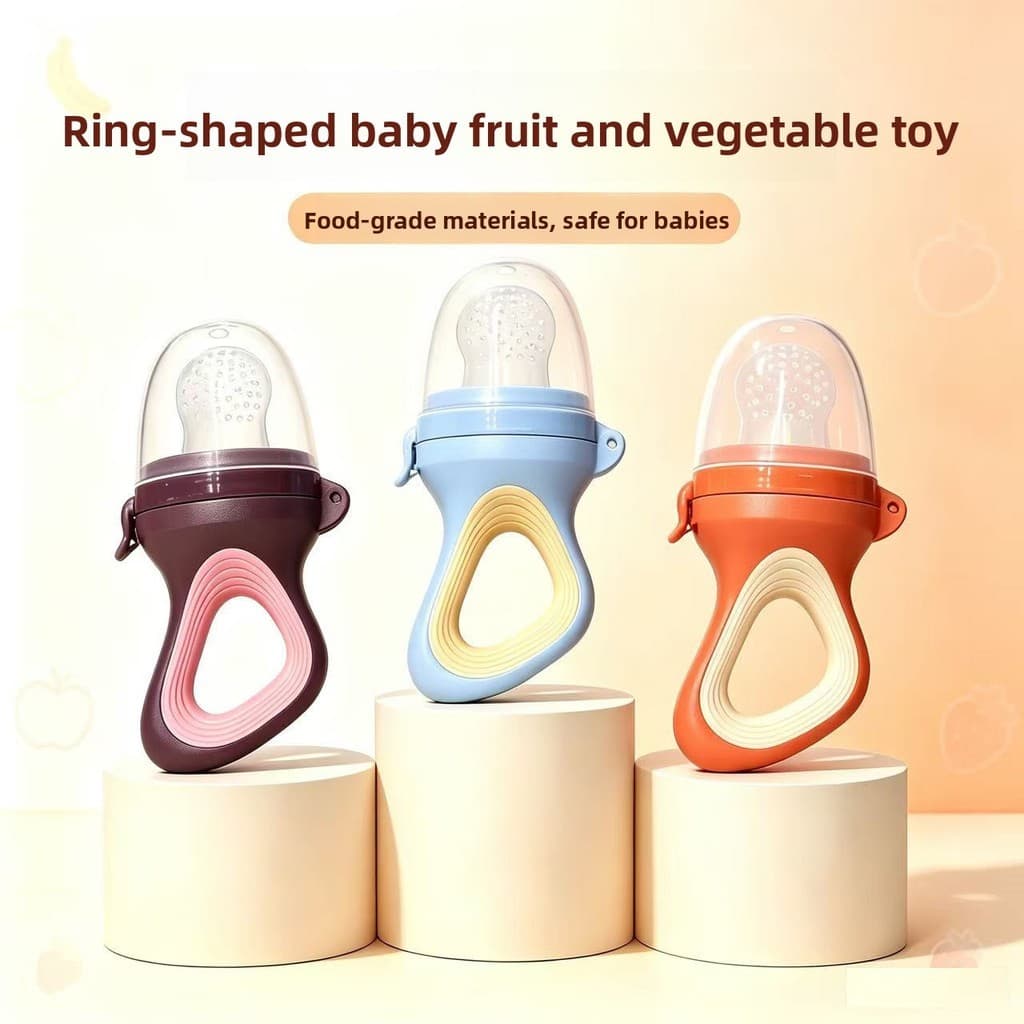 Bebê bebê mordida feliz frutas vegetais música crianças saco de malha de qualidade alimentar Silicone chupeta forma urso