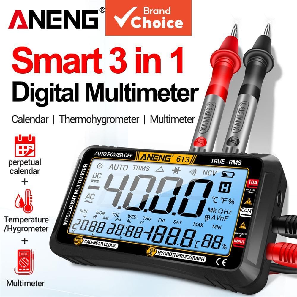 Testador De Multímetro Digital ANENG 613 De Uma Peça , 3 Em 1 AC DC Resistor De Tensão De Corrente Medição De Temperatur
