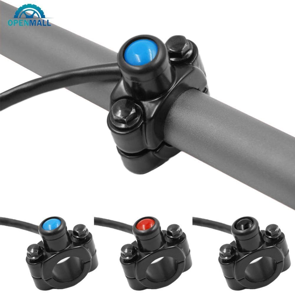 OPENMALL 22mm 7/8 " Interruptor Da Motocicleta Guiador Montar Chifre Farol Strobe Momentâneo Botão Moto Acessórios S5Z4