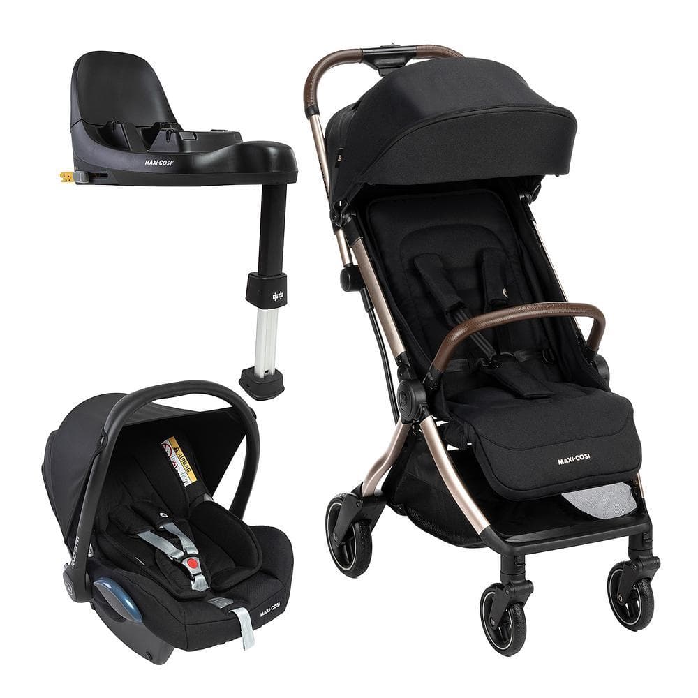Carrinho de Bebê Travel System Com bebê Conforto Cabriofix Maxi-Cosi Champagne 0-22kg