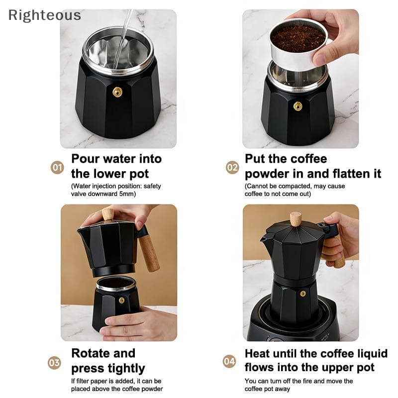 Rightrous Alumínio Espresso Fogão Moka Pote Expresso Cafeteira Percolador Italiano Clássico Mocha Máquina De Café Novo
