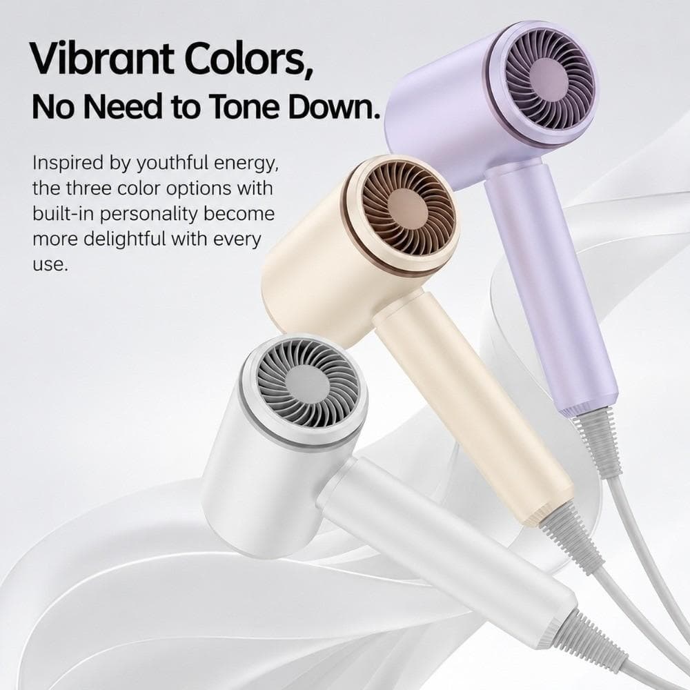 Secador De Cabelo Iônico Profissional TEVO , Portátil Com Bico De Íons Negativos , Fluxo De Ar Frio E Quente